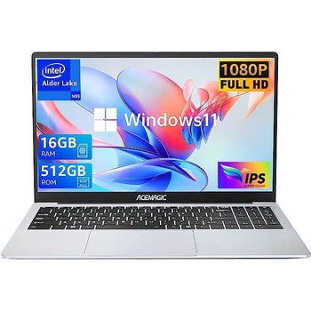 Ноутбук ACEMAGIC с процессором Intel Alder Lake N 97, pana la 3.6GHz, 16GB, 512Go SSD, 15 "6" FHD, Windows 11, Intel UHD графикой, серый