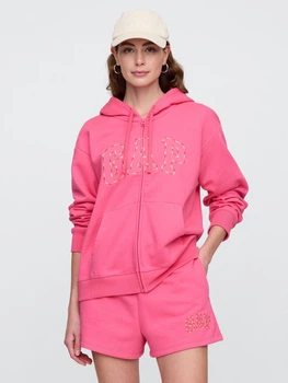 Толстовка на молнии с капюшоном на флисе женская GAP 970938084 S Розовая ( 1159845911)