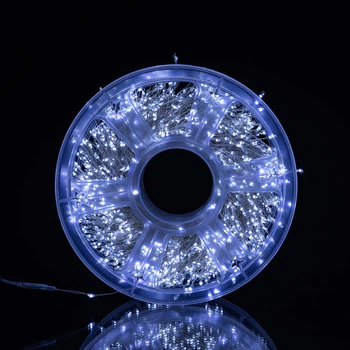 Новогодняя гирлянда комнатная роса Хвойная лапа 50 м 1500 LED белый провод Белое сияние