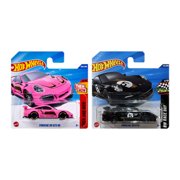 Набір Машинка Базова Hot Wheels Porsche 911 GT3 RS Then and Now 1:64 JBB35 Pink + Машинка Базова Black