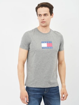 Футболка хлопковая длинная мужская Tommy Jeans 10643.3 2XL Серая