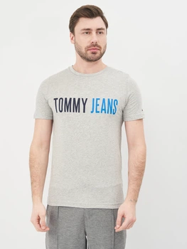 Футболка хлопковая длинная мужская Tommy Jeans 10582.3 2XL Серая