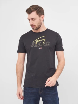 Футболка длинная мужская Tommy Jeans 10201.3 S Темно-синяя