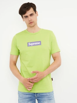 Футболка хлопковая длинная мужская Supreme 10698.10 S Салатовая