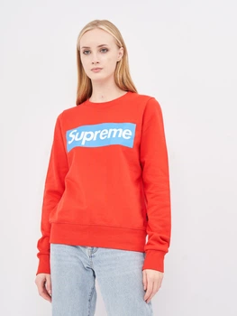 Свитшот женский Supreme 10363.1 S (42) Красный с принтом