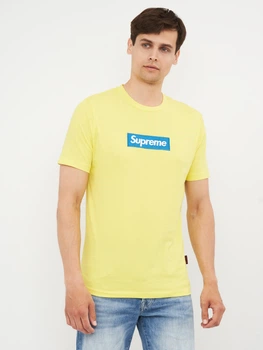 Футболка хлопковая длинная мужская Supreme 10698.3 M Желтая