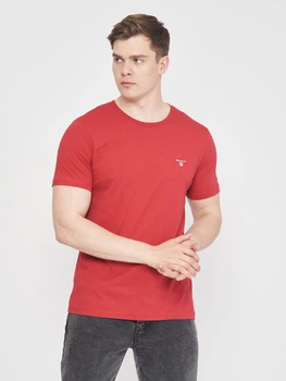 Футболка хлопковая длинная мужская Gant 10895.2 S Бордовая