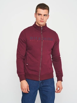Толстовка на блискавці чоловіча Tommy Hilfiger 11215.3 M (46) Бордова з принтом