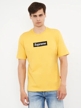 Футболка хлопковая длинная мужская Supreme 10698.5 M Темно-желтая