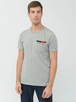 Футболка хлопковая длинная мужская Tommy Jeans 10021.2 M Серая