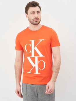 Футболка хлопковая длинная мужская Calvin Klein Jeans 10563.5 XL Коралловая