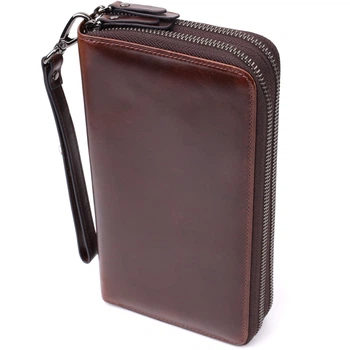 Стильний чоловічий клатч із натуральної шкіри VINTAGE Bag 23064 Коричневий