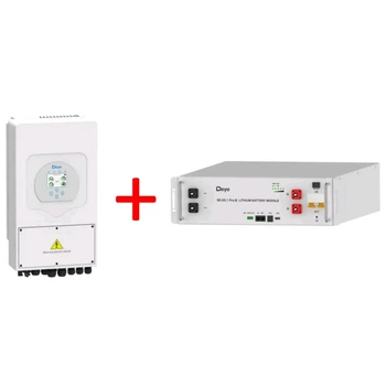 Комплект резервного питания Deye SUN-5K-SG03LP1-EU + LiFePO4 Deye SE-G5.1 PRO-B 51.2 В 100 A*ч (5.1 кВт*ч)