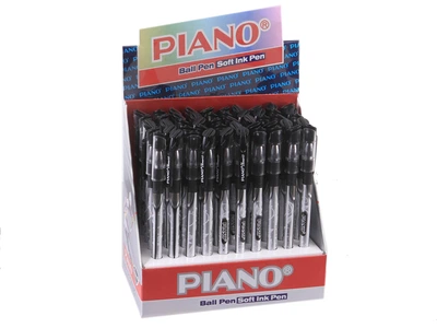 Ручка масляная Piano Classic, черная, грип, 50 шт., 195_50_BL