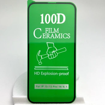 Защитное гибкое стекло Ceramic anti shock на iPhone 13 керамическоe 9D 100D для айфон 6.1