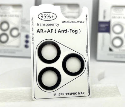 Защитные линзы Metal AR + AF на камеру для Apple iPhone 15 Pro / 15 Pro Max Camera Lens Glass Black