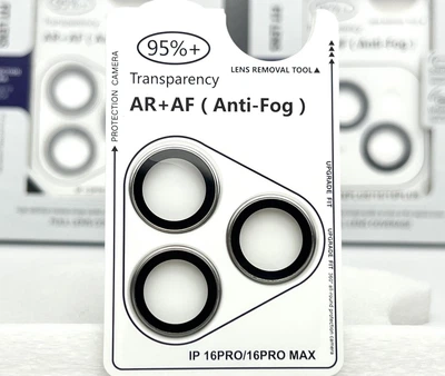 Защитные линзы Metal AR + AF на камеру для Apple iPhone 16 Pro / 16 Pro Max Camera Lens Glass Titanium Grey