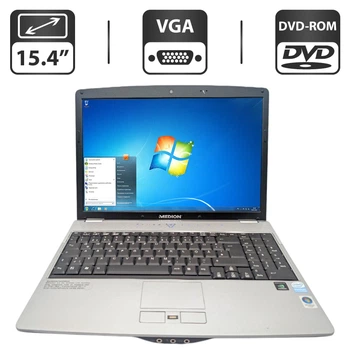 Ноутбук Medion 2180 / 15.4" (1366x768) TN / Intel Pentium T2330 (2 ядра по 1.6 GHz) / 4 GB DDR2 / 250 GB HDD / nVidia GeForce 9300M, 256 MB GDDR2, 64-bit / WebCam / DVD-ROM б/у