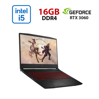 Ігровий ноутбук MSI Katana GF66 11UE-1006NEU / 15,6" (1920x1080) IPS / Intel Core i5-11400H (6 (12) ядер по 2,2 - 4,5 ГГц) / 16 ГБ DDR4 / 480 ГБ SSD / nVidia GeForce RTX 3060, 6 ГБ GDDR6, 192-біт / Веб-камера б/в