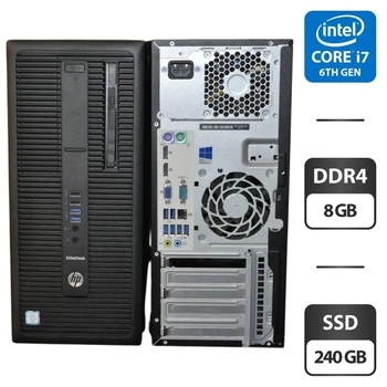 Компьютер HP EliteDesk 800 G2 Tower / Intel Core i7-6700 (4 (8) ядра по 3.4 - 4.0 GHz) / 8 GB DDR4 / 240 GB SSD / Intel HD Graphics 530 / DVD-ROM / Windows 11 Pro б/у