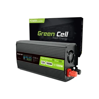 Перетворювач (інвертор) DC-AC Green Cell 12/220V 500W/1000W (INVGC12P500LCD)