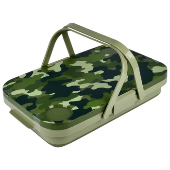 Складная корзина для пикника с крышкой-столиком Outdoor Folding Bucket 47 х 20 х 30 см (R97360)