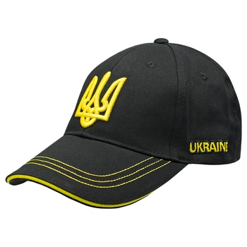 Бейсболка 3D Тризуб жовтий (Україна, чорна) uac-041