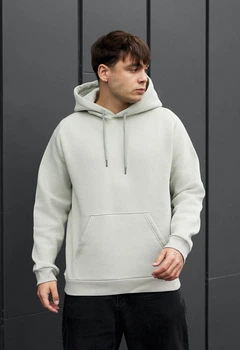 Худи Мужское Стаф Светло-серое На Флисе Спортивное Staff Light Gray Fleece XS (368171)