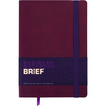 Записная книга блокнот Buromax BRIEF A5 96 л линия иск.кожа марсал (BM.295204-13)