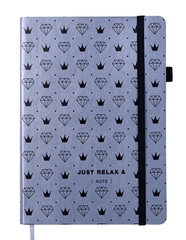 Записная книга блокнот Buromax RELAX A5 96 л без разметки иск.кожа серебро (BM.295001-24)
