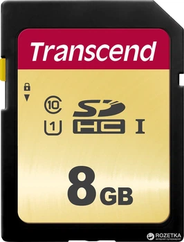 Карта памяти Transcend 500S SDHC 8GB Class 10 UHS-I U1 (TS8GSDC500S)