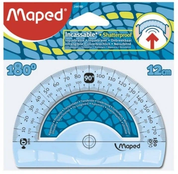 Транспортир 180гр/120мм Maped UNBREAKABLE ударостійкий пластик (MP.244180)