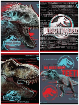 Тетрадь в клетку 18 л Yes Jurassic world. Science gone wrong Иридиум+гибрид.выб. А5 микс 4 дизайна (765317)