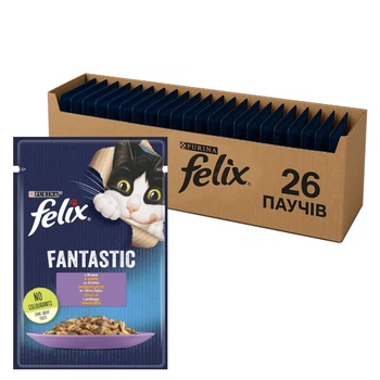 Влажный корм для кошек Purina Felix Fantastic с ягненком в желе (26х85г)