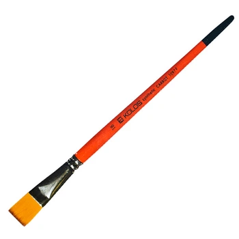 Кисть синтетика Rosa Carrot 1097F Kolos плоская №18 кор. ручка (4823064901443)