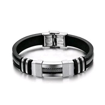 Мужской каучуковый браслет new collection 2026 Steel 21.5 см(размер регулируется)