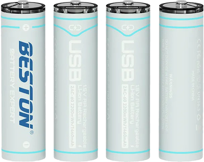 Акумулятор Beston AA USB Type-C 1.5 V 1460 mAh Li-ion (2AC-60) 4 шт. (AA620265)