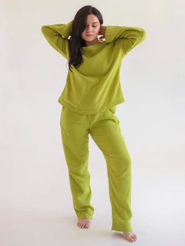 Женская пижама из муслина Leglo Lime - XL