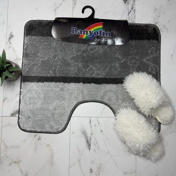 Коврик под унитаз ТМ Banyolin Silver 50х60см SLV201633 Grey_U