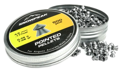 Свинцовые пули Snowpeak Pointed Pellets (4.5мм, 0.49г, 500шт)