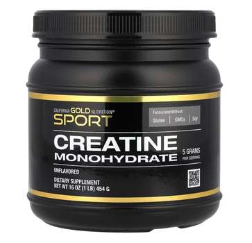 Мікронізований моногідрат креатину (Creatine) Sport, California Gold Nutrition, 454 г