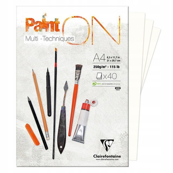 Скетчбук Clairefontaine Paint On універсальний блокнот А4 на 40 аркушів (3329680965377)