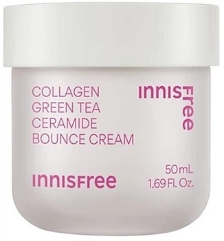 Крем із колагеном та керамідами - Innisfree Collagen Green Tea Ceramide Bounce Cream 50ml (1516859-40966261)