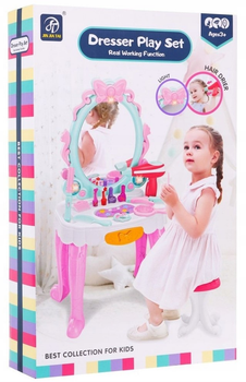 Zestaw zabawek Interaktywna toaletka dla dziewczynek 3+ Taborecik + Suszarka + Akcesoria (ZDZ.7938) (5903864909906)