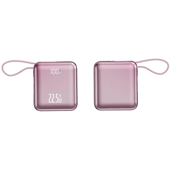 Повербанк 20000 мАг з вбудованим кабелем. Рожевий, (N1-03775.pink)