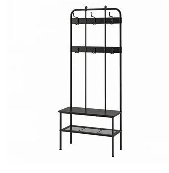 Вішалка для одягу з полицею для взуття чорна 190*35*79см Ikea NIPÅSEN 505.861.45