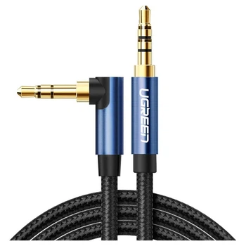 Кабель мультимедійний 3.5mm M to 3.5mm M 1.0m 90° corner AV112 blue Ugreen (m498258)