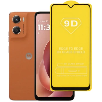 Защитное стекло TDG 9D для Motorola G06 полная проклейка черный