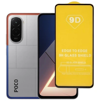 Защитное стекло TDG 9D для Poco M7 4G полная проклейка черный