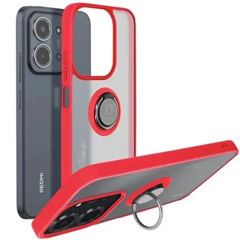 Чехол Fiji Colorframe для Poco C85 матовый бампер с кольцом подставкой Red